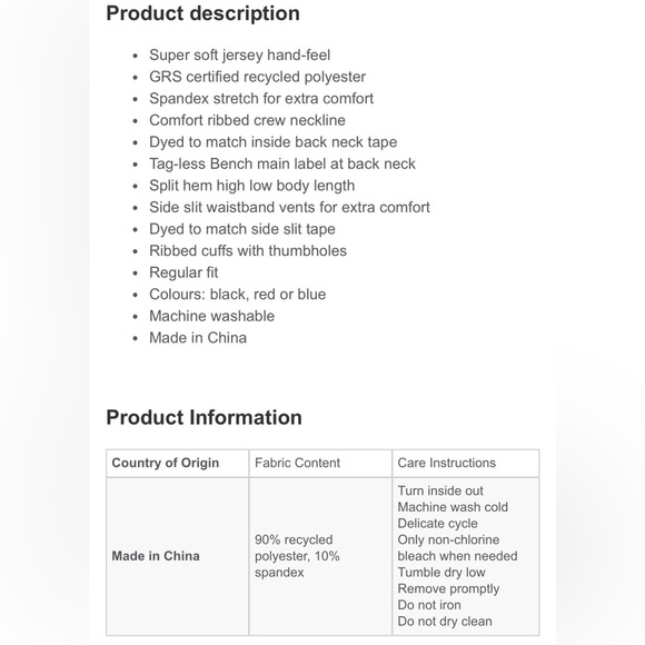 BENCH long sleeve top - like new - Picture 4 of 9